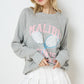 Bohemian French Terry Tennis Graphic Pullover Sweatshirt