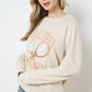Bohemian French Terry Tennis Graphic Pullover Sweatshirt