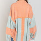 Bohemian POL Colorblock Oversized Shirt Jacket