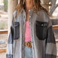 Bohemian POL Colorblock Oversized Shirt Jacket