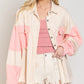 Bohemian POL Colorblock Oversized Shirt Jacket
