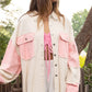 Bohemian POL Colorblock Oversized Shirt Jacket