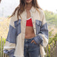 Bohemian POL Colorblock Oversized Shirt Jacket