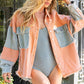 Bohemian POL Colorblock Oversized Shirt Jacket