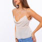 Bohemian Sexy Spaghetti Detail Cowl Neck Cami Top