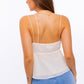 Bohemian Sexy Spaghetti Detail Cowl Neck Cami Top