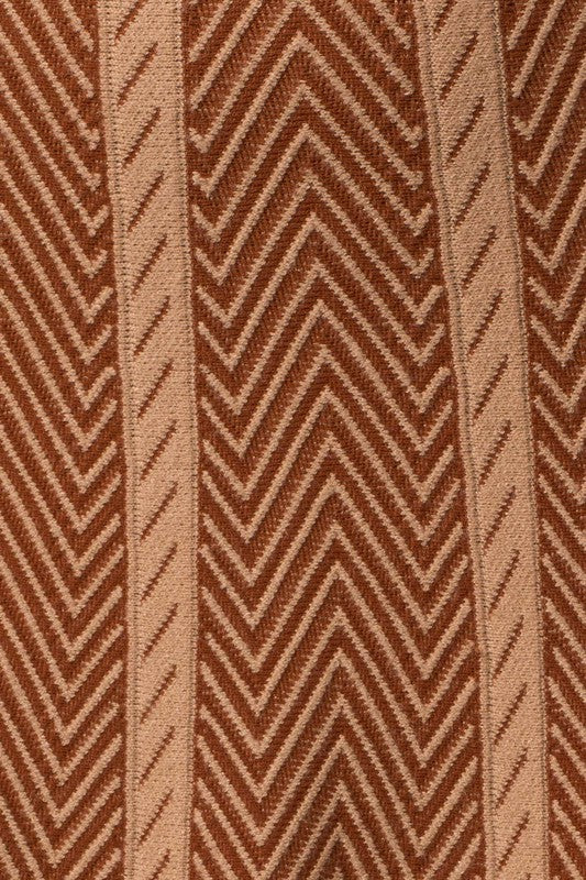 Bohemian Herringbone Stripe Sweater Midi Skirt