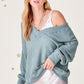 Bohemian Holly Waffle Knit V-Neck Top