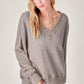 Bohemian Holly Waffle Knit V-Neck Top