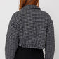Bohemian Tweed Crop Puffer Jacket