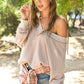 Bohemian Holly Waffle Knit V-Neck Top