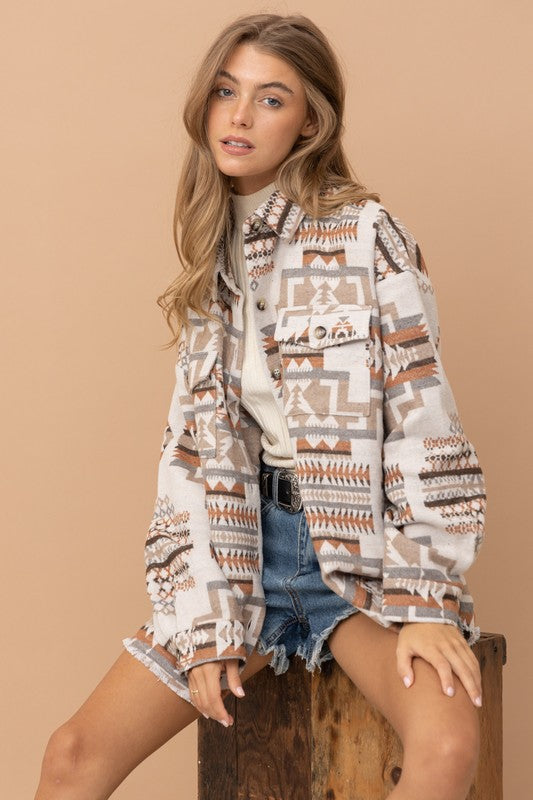Bohemian Aztec Western Shacket