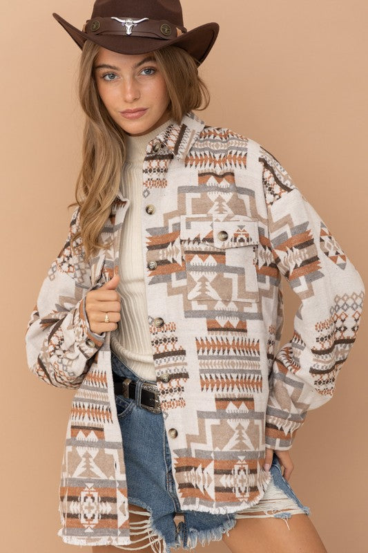 Bohemian Aztec Western Shacket