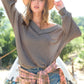 Bohemian Holly Waffle Knit V-Neck Top