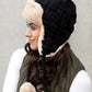 Bohemian Winter Cable Weave Pom Trapper Hat
