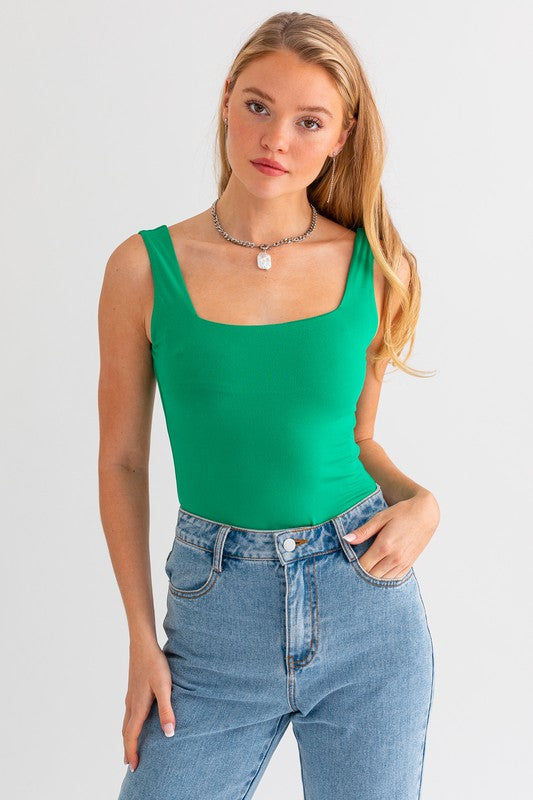 Bohemian Square Neck Tank Bodysuit