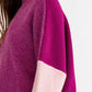 Bohemian Color Block Oversized Cropped Mock Neck Sweater