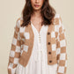 Bohemian Bold Gingham Sweater Weaved Crop Cardigan