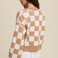 Bohemian Bold Gingham Sweater Weaved Crop Cardigan