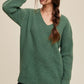 Bohemian Slouchy V-Neck Tunic Ribbed Knit Sweater
