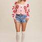 Bohemian Lots of Love Knit Copped Heart Cardigan