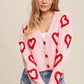Bohemian Lots of Love Knit Copped Heart Cardigan
