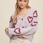 Bohemian Lots of Love Knit Copped Heart Cardigan