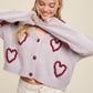 Bohemian Lots of Love Knit Copped Heart Cardigan