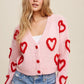 Bohemian Lots of Love Knit Copped Heart Cardigan
