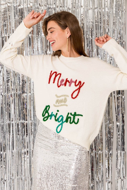 Bohemian Holiday Merry & Bright Pullover Sweater