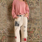 Bohemian POL Round Neck Balloon Sleeve Hooded Knit Top