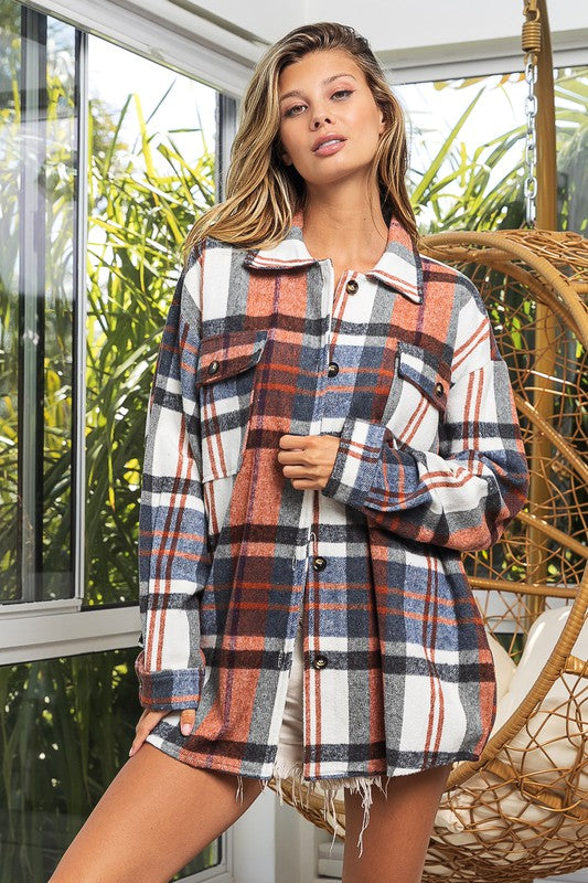 Bohemian Plaid Cozy Oversized Flannel Shirt