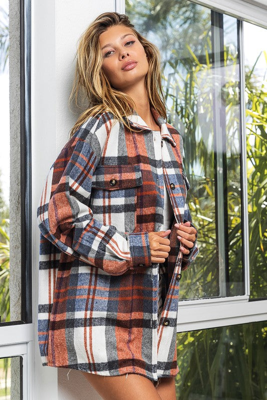 Bohemian Plaid Cozy Oversized Flannel Shirt