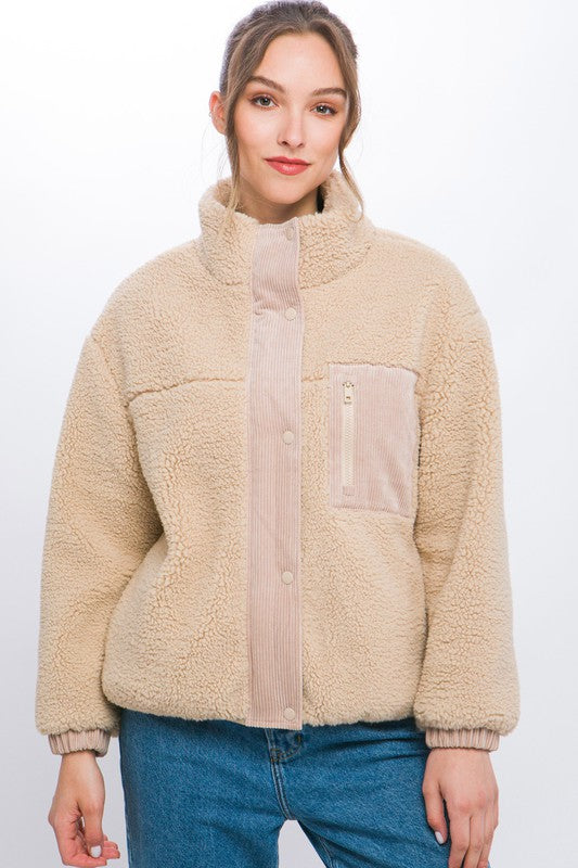 Bohemian Sherpa Puffer Full Zip Jacket
