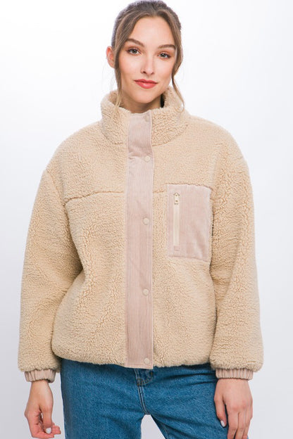 Bohemian Sherpa Puffer Full Zip Jacket