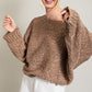 Bohemian Mocha Loose Fit Knit Pullover Sweater