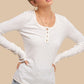 Bohemian Henley Leah Ribbed Button Detail Top