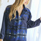 Bohemian Plaid Aztec Printed Button Down Long Sleeve Shirt Jacket