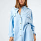 Bohemian Multi Color Rock & Roll Fringed Hem Detail Shirt