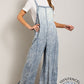 Bohemian Denim Washed Tie Dye Tencel Jumpsuit