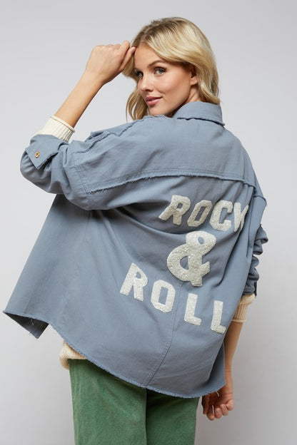 Bohemian Rock and Roll Sequin Long Sleeve Button Down Jacket