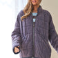 Bohemian Washed Soft Comfy Quilting Zip Closure Jacket