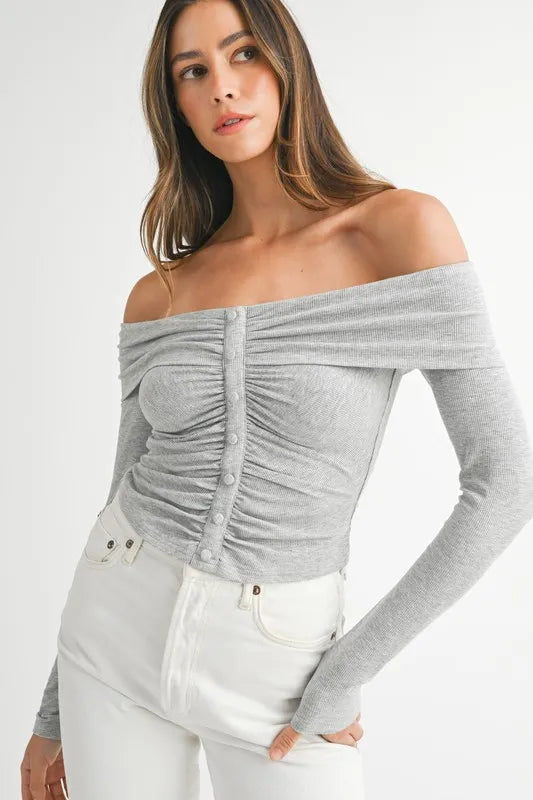 Bohemian Off-Shoulder Long Sleeve T-Shirt
