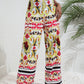 Bohemian Paisley Printed High-Rise Wide Leg Pants