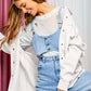 Bohemian Multi Color Rock & Roll Fringed Hem Detail Shirt