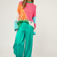 Bohemian Rocker Color Block Distressed Detail Pullover Sweater