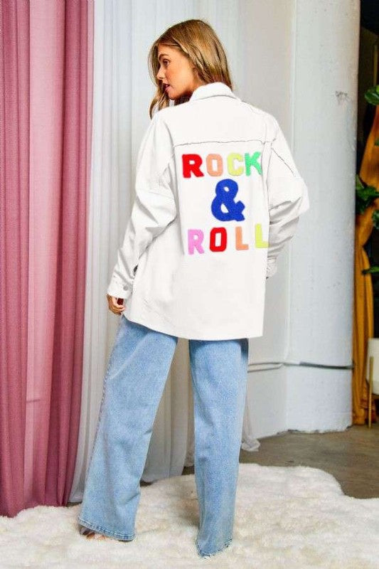 Bohemian Multi Color Rock & Roll Fringed Hem Detail Shirt