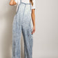 Bohemian Denim Washed Tie Dye Tencel Jumpsuit