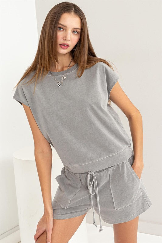 Bohemian Sporty Matching Top and Shorts Lounge Set