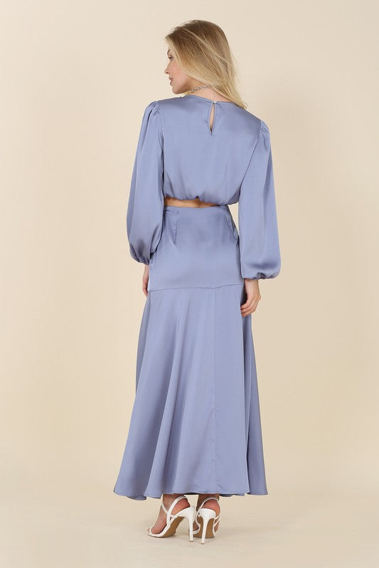 Bohemian Dressed Up Satin Two-Piece Mermaid Dress Set